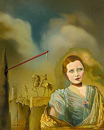 QERFSZD Pintura por Números Pintura para Adultos Mundialmente Famosa Pintura Lienzo Kit DIY Pintura Al Óleo para Principiantes 40X50cm Sin Marco Salvador Dali Paysage Avec Femme