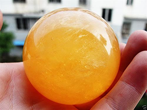 QWEQWE Citrino Natural Calcita Cuarzo Esfera de Cristal Ball Gemston (Size : 9cm)