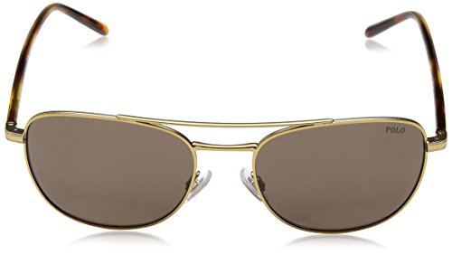 Ralph Lauren POLO 0PH3107 Gafas de Sol, Semi Shiny Pale Gold, 55 para Hombre