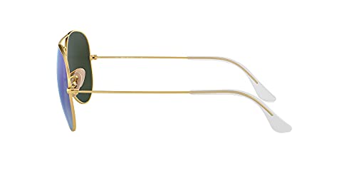 Ray-Ban Aviator Large Metal, Gafas de sol para Hombre, Dorado (Blue Flash), 62