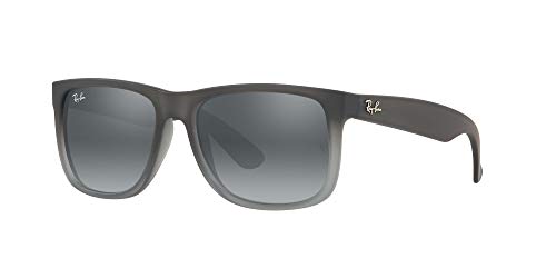 Ray-Ban Justin Gafas, Goma Gris Degradado Gris/Gris Espejo Plateado Degradado, 54 mm para Hombre