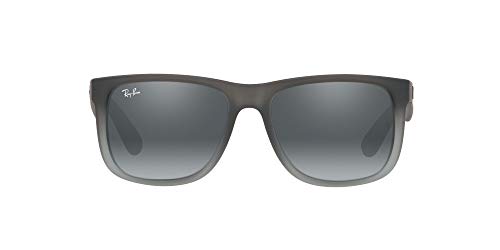 Ray-Ban Justin Gafas, Goma Gris Degradado Gris/Gris Espejo Plateado Degradado, 54 mm para Hombre