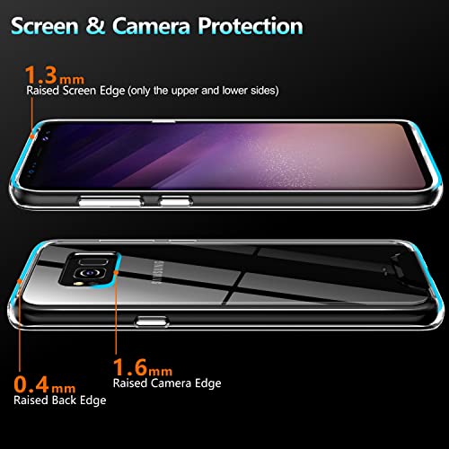Rayboen Compatible con Samsung Galaxy S8 Funda protectora transparente a prueba de golpes de policarbonato duro + TPU flexible delgada cubierta para Galaxy S8 5.8 pulgadas