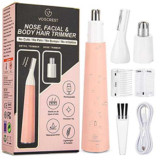 Recortadora de cejas y de vello nasal para mujer. Recortadora de precisión para mujer para la cara, oreja, nariz, cejas o depiladora corporal. Afeitadora/Recortadora eléctrica