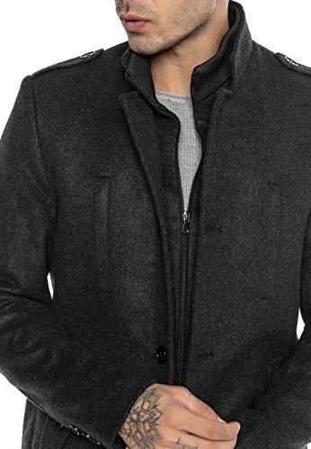 Redbridge Abrigo elegante de Hombre Chaqueta larga Slim Fit Classy Understatement Gris XXL