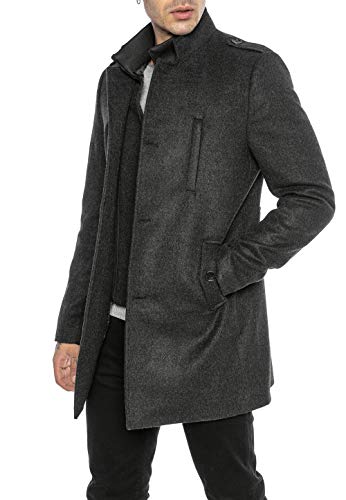 Redbridge Abrigo elegante de Hombre Chaqueta larga Slim Fit Classy Understatement Gris XXL