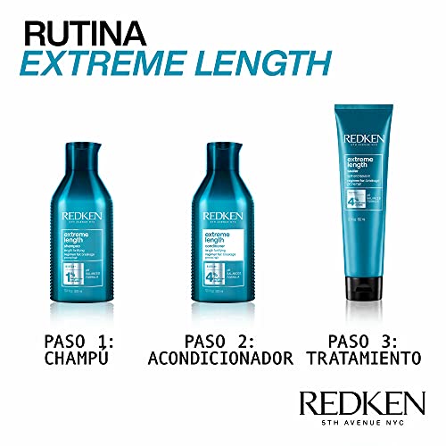 Redken | Acondicionador Fortalecedor con Biotina Para Cabello Dañado y Quebradizo, Extreme Length, 300 ml