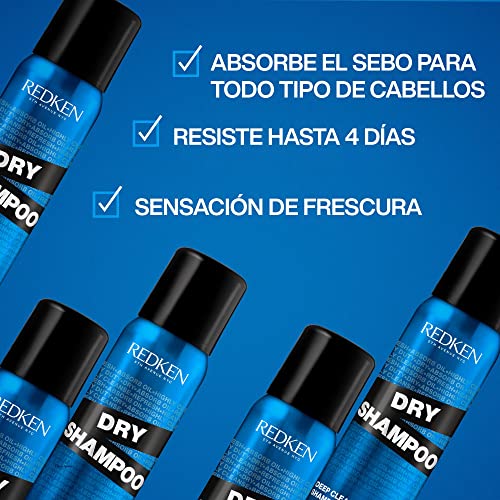 Redken | Champú en seco en Spray para una sensación de frescura, Deep Clean Dry Shampoo, 150 ml