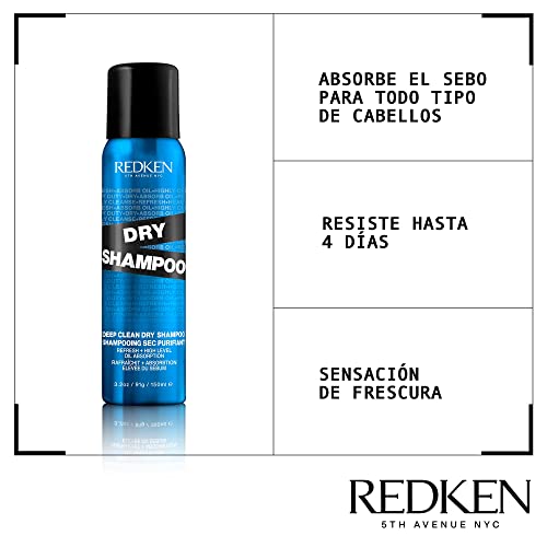 Redken | Champú en seco en Spray para una sensación de frescura, Deep Clean Dry Shampoo, 150 ml