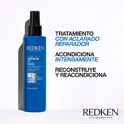 Redken | Tratamiento Con Aclarado, Reparador con Proteínas para Cabello Dañado, Extreme Cat, Formato 150 ml