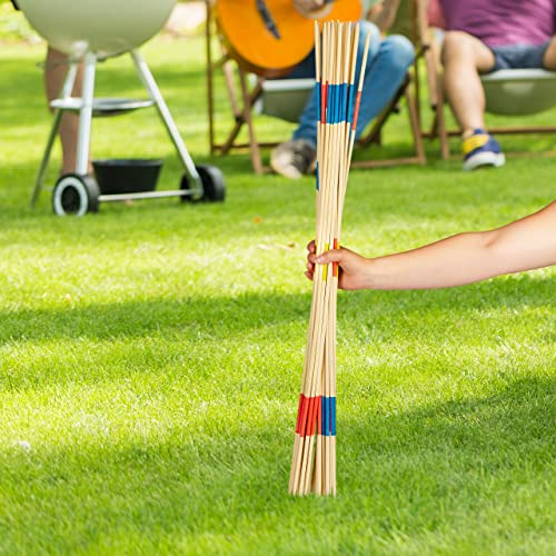 Relaxdays Mikado Gigante 31 Palillos, Madera, Marrón Natural, 90 Cm Juego, Unisex niños, XXL