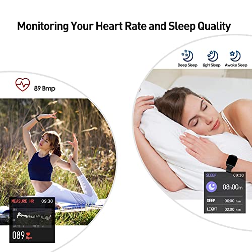 Reloj Inteligente Hombre Mujer , IDEALROYAL Smartwatch Hombre Pulsera Actividad Impermeable IP67 con Sanguíneo Presión Arterial Frecuencia Cardíaca Sueño, Podómetro Reloj Deportivo para iOS Android