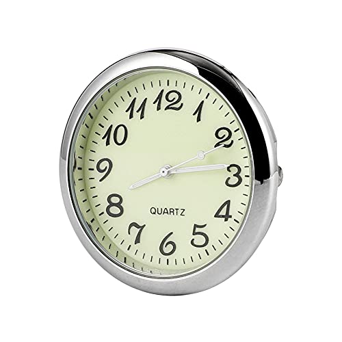 Relojes para Coche,MoreChioce Stick-on Car Dashboard Clock Reloj de Cuarzo Analógico Pequeño Redondo Mini Relojes de Cuarzo para Escritorio Casillero Oficina Estudio,Negro Luminoso