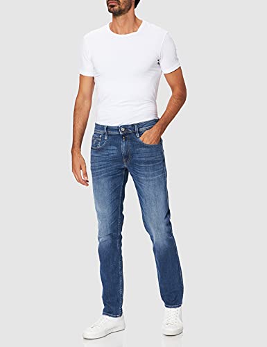 REPLAY Anbass Jeans, 009 Azul Medio, 33W / 32L para Hombre