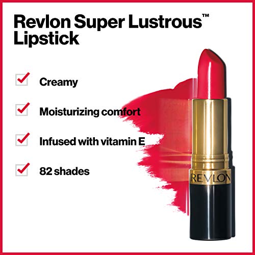 Revlon Super Lustrous, fórmula hidratante en color intenso, enriquecida con vitamina E y aceite de avvocat, tonos ciruela/burdeos nacarado, Plum Baby (467)