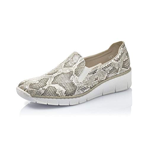 Rieker 53766-40 Grey Snake Skin Effect Womens Slip On Shoes EU 39