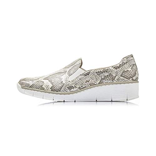 Rieker 53766-40 Grey Snake Skin Effect Womens Slip On Shoes EU 39