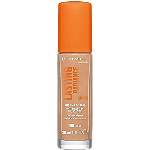 Rimmel London Lasting Radiance Foundation, Base de maquillaje. Tono 100