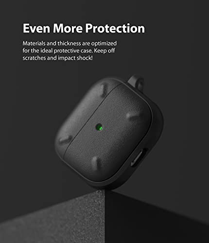 Ringke Onyx Case Compatible con Funda AirPods 3 (2021) Carcasa Anti Huella Dactilar Antideslizante con Mosquetón para AirPods 3 Generacion - Black