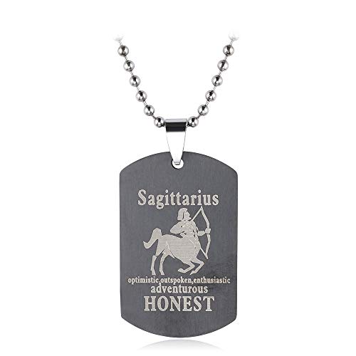 RIQWOUQT Collar constelaciónSagitario Constelación Collar Plata Amuleto Personalidad Colgante Zodiac Horóscopo Constelación Hombres Y Mujeres Nunca Fading Signo Regalo De San Valentín