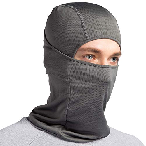 Rmeet Pasamontañas,Mascarilla Pasamontañas de Nylon a Prueba de Viento Unisex Hombres Mujeres Balaclava para Cabeza Al Aire Libre Casco de Motocicleta Ciclismo Esquí Deportes Gris