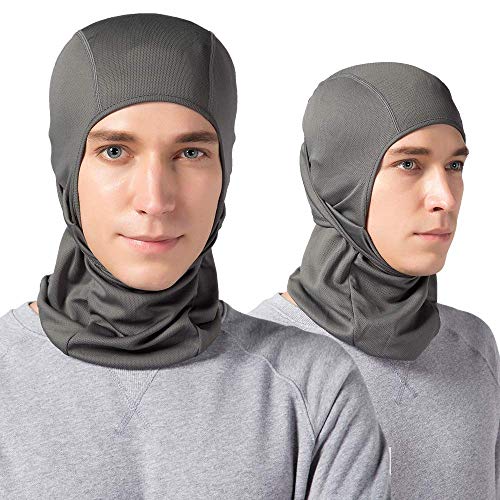 Rmeet Pasamontañas,Mascarilla Pasamontañas de Nylon a Prueba de Viento Unisex Hombres Mujeres Balaclava para Cabeza Al Aire Libre Casco de Motocicleta Ciclismo Esquí Deportes Gris