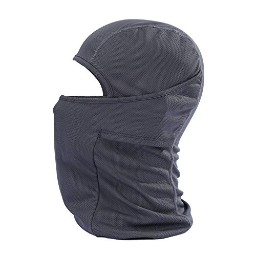 Rmeet Pasamontañas,Mascarilla Pasamontañas de Nylon a Prueba de Viento Unisex Hombres Mujeres Balaclava para Cabeza Al Aire Libre Casco de Motocicleta Ciclismo Esquí Deportes Gris