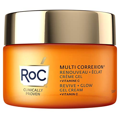 RoC - Multi Correxion Revive + Glow Gel Crema Vitamina C - Antiarrugas y Envejecimiento - Hidratante Reafirmante - 50ml