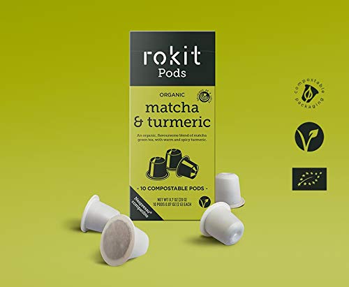 Rokit Pods | Pack Variado | Incluye Té Verde Matcha, Mezclas de Cúrcuma y Cacao, 'Café' de Cebada, VitaCoffee y Vainas de Té de Cúrcuma | Cápsulas Compatibles con la Máquina de Café Nespresso