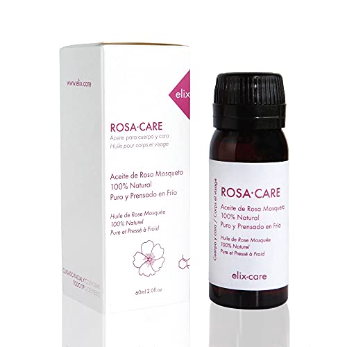 ROSA·CARE de elix·care - Aceite 100% Puro Rosa Mosqueta - Repara Profundamente Cicatrices, Quemaduras y Estrías - Aceite prensado en frio - Rosa de mosqueta 100% natural