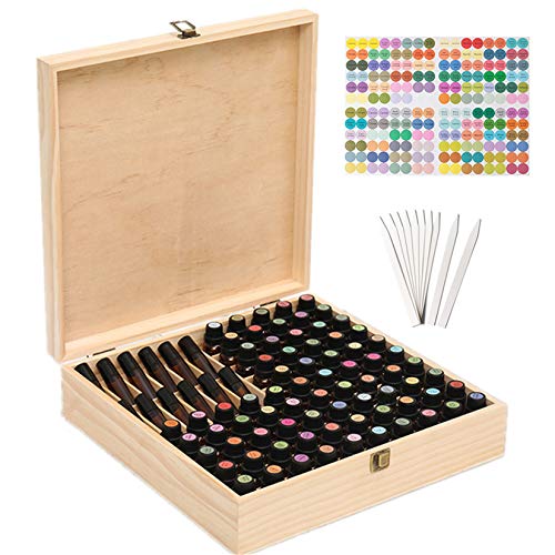 RoseFlower Caja de Almacenaje de Madera de Aceites Esenciales y Aromaterapia, 85 Botellas Aceite Contenedor Cubos de Almacenaje Organizadores para Perfumes, Fragancias, CosméTica, Joyas, Makeup