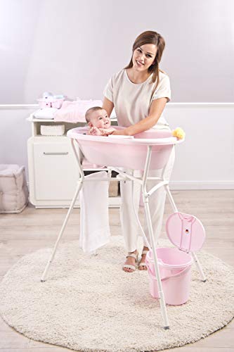 Rotho Babydesign TOP Cubo para pañales, Tapa abatible, 11 l, A partir de 0 meses, TOP, Tender Rosé Pearl (Rosa), 200020208