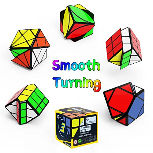 ROXENDA Cubos de Velocidad, [Paquete de 6] Speed Cube Set - Skew Axis Windmill Fisher Ivy 3x3x3 Speed Cube Smooth Magic Cubes Colección de Rompecabezas