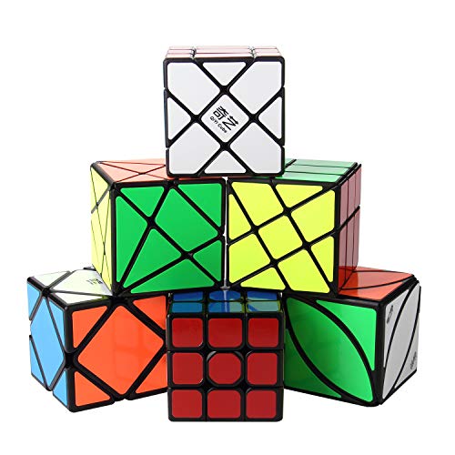 ROXENDA Cubos de Velocidad, [Paquete de 6] Speed Cube Set - Skew Axis Windmill Fisher Ivy 3x3x3 Speed Cube Smooth Magic Cubes Colección de Rompecabezas