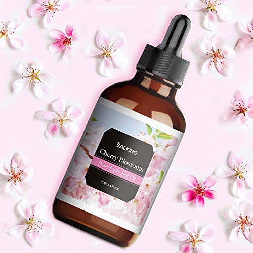 SALKING Aceite Esencial de Flor de Cerezo 120ml,100% Puro Aceites Esenciales para Humidificador,Aceites Esenciales Naturales Aceite Perfumado de Flor de Cerezo, Regalos Originales para Mujer