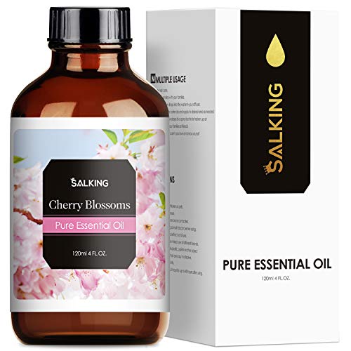 SALKING Aceite Esencial de Flor de Cerezo 120ml,100% Puro Aceites Esenciales para Humidificador,Aceites Esenciales Naturales Aceite Perfumado de Flor de Cerezo, Regalos Originales para Mujer