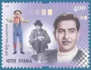 Sams Shopping 14.10.2001 Raj Kapoor, Personality, Rs.4 Indian Stamp