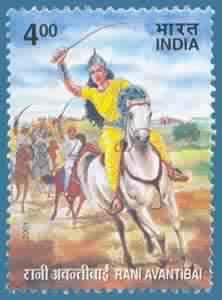 Sams Shopping 19.09.2001 Rani Avantibai, Personality, Rs 4 Indian Stamp