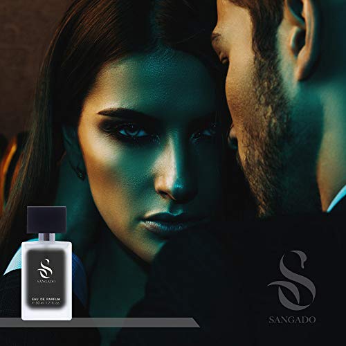 SANGADO Negro Exótico Perfume Unisex, Larga Duración de 8-10 horas, Olor Lujoso, Amaderada Aromática, Francesas Finas, Extra Concentrado (Eau de Parfum), Spray de 50 ml, Hipnótico, Un Gran Regalo