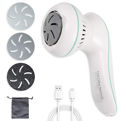 SARABA Quitacallos eléctrico para pedicura, cuidado de los pies, cepillo para callos y durezas, recargable por USB, para pedicura en casa, experiencia de spa