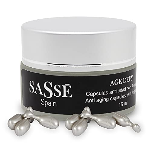 SASSÉ AGE DEFY, Cápsulas Anti Edad con Argineline. Antiarrugas, Antiedad, Efecto Botox. Producto Vegano. SASSE. Cosmética Natural fabricada en España. Premios Innovación, Trayectoria e I+D