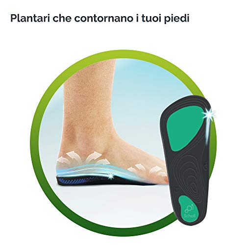 Scholl - Plantillas In-Balance para aliviar el dolor y ofrecer soporte al arco plantar en pies planos, unisex, talla L (43,5-45)