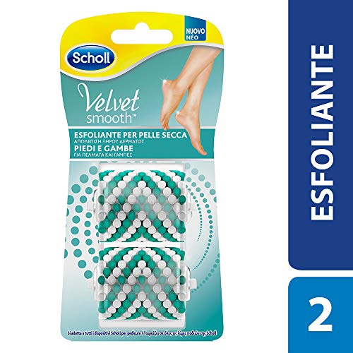 Scholl Velvet Soft - Recambio de rodillo para pedicura Cepillos para piel seca Confezione da 2