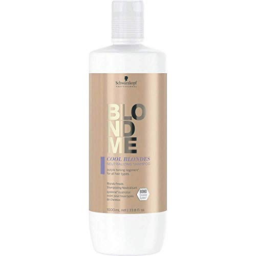 Schwarzkopf Blondme Cool Blondes Champú 1000ML (Frío), Único, 1000 ml (Paquete de 1)