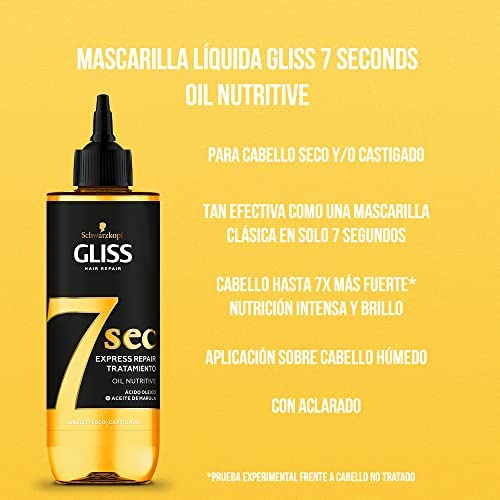 Schwarzkopf Gliss Tratamiento Capilar Fluido, Oil Nutritive, 200ml