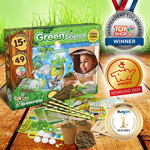 Science4you-Green Science – Juguete, Ecologico con 15 Experimentos y un Libro Educativo, Regalo Original para Niños +6 Anõs, Multicolor (80002418)