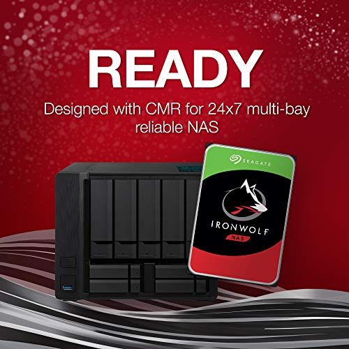 Seagate IronWolf, 4 TB, NAS, Disco duro interno, HDD, CMR 3,5" SATA 6 GB/s, 5900 RPM, caché de 64 MB para almacenamiento conectado a red RAID, y 3 años Rescue Services (ST4000VN008)