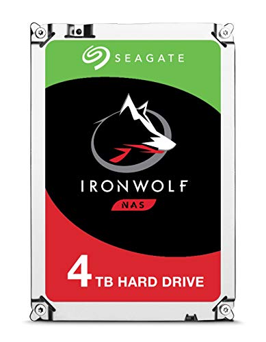 Seagate IronWolf, 4 TB, NAS, Disco duro interno, HDD, CMR 3,5" SATA 6 GB/s, 5900 RPM, caché de 64 MB para almacenamiento conectado a red RAID, y 3 años Rescue Services (ST4000VN008)