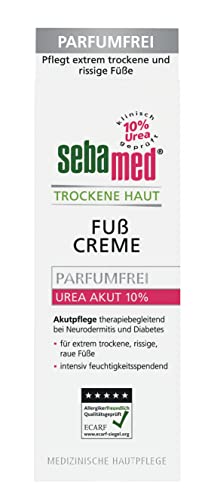 Sebamed - Crema para pies secos de piel Urea 10 % con 10 % de urea, cuidado activo para pies extremadamente secos, agrietados y ásperos, tolerancia cutánea dermatológicamente clínica, contenido 100 ml