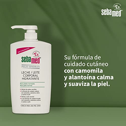 Sebamed Leche Corporal 750 ml, la emulsión de aceite en agua preserva el contenido de humedad natural de la piel, Refuerza y protege el manto ácido de la piel, Adecuado para pieles sensibles